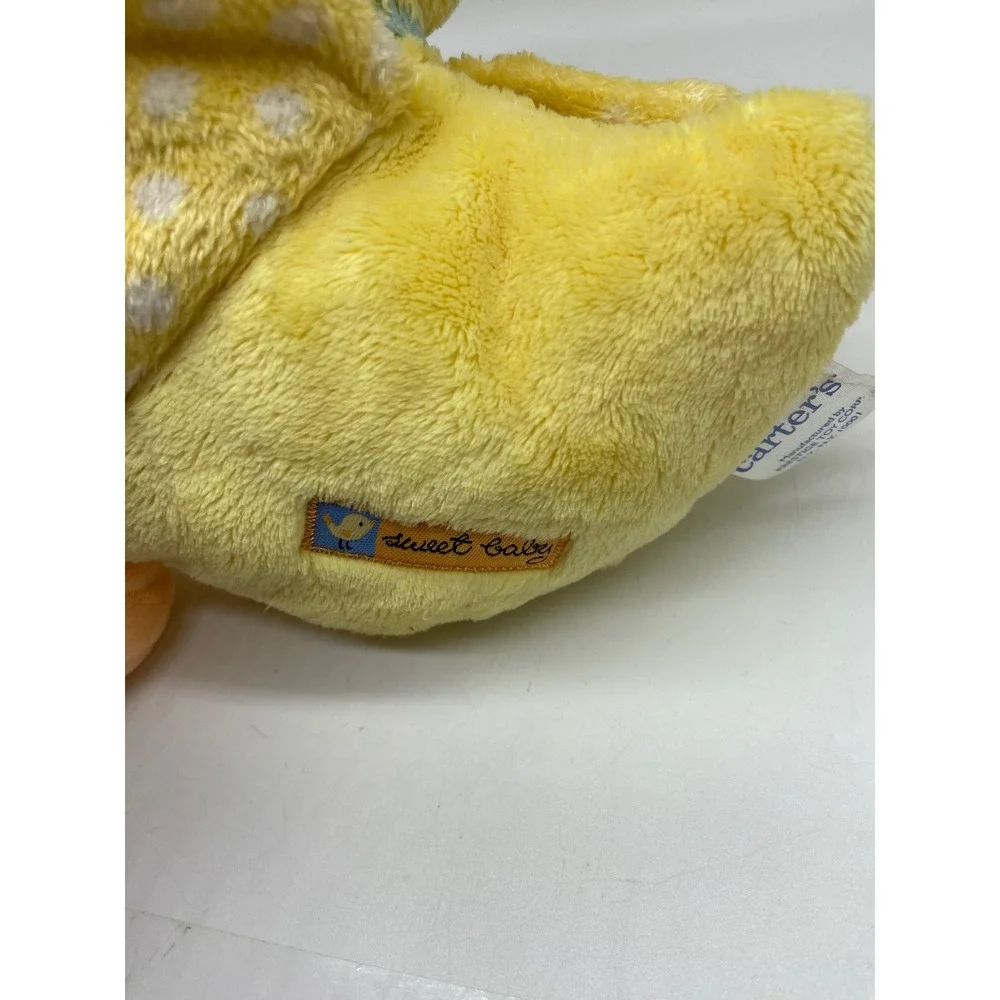Carters Plush Duck Yellow Polka Dot Wings Blue Bow Sweet Baby 631 Quack sounds